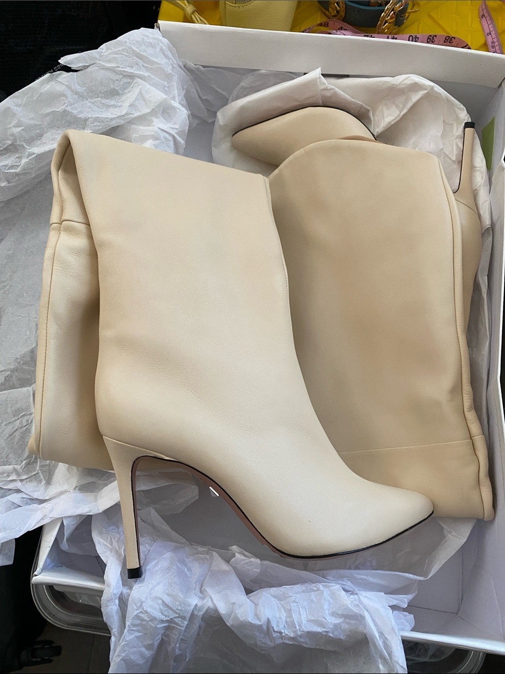 SCHUTZ Ana Maria LeatherThigh High Cream Boots- NIB!